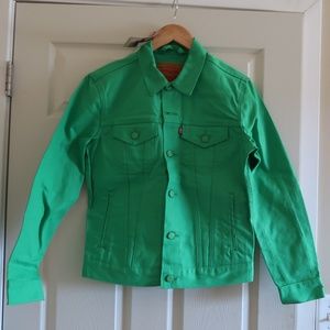 Levi's Bright Green Raw Unwashed Denim Jacket